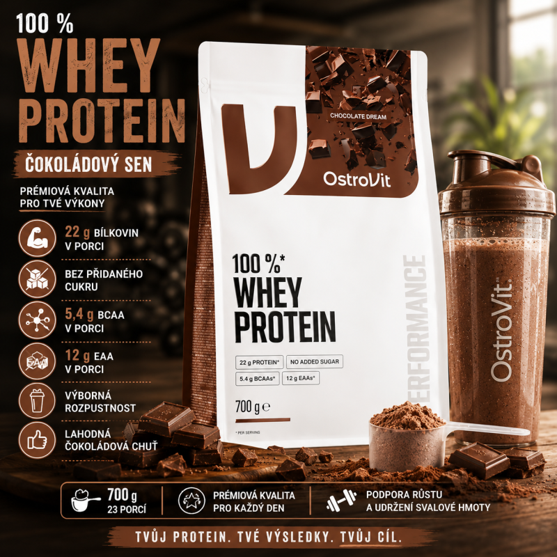 100% Whey Protein 700 g - čokoládový sen