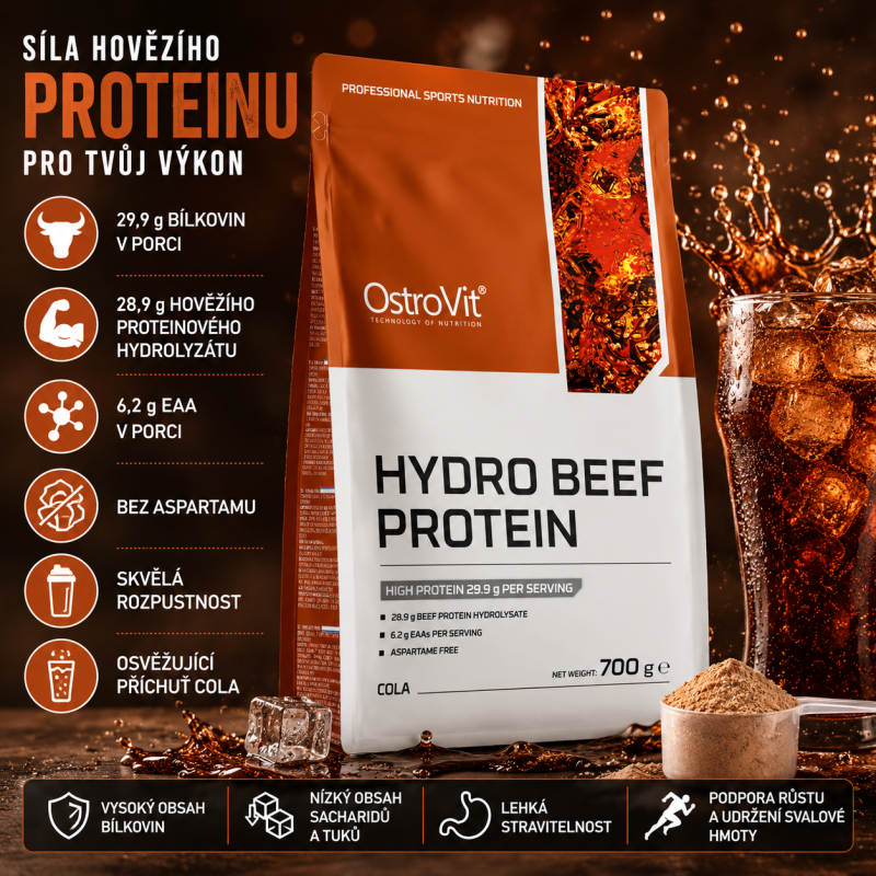 OstroVit Hydro Beef Protein 700 g - cola