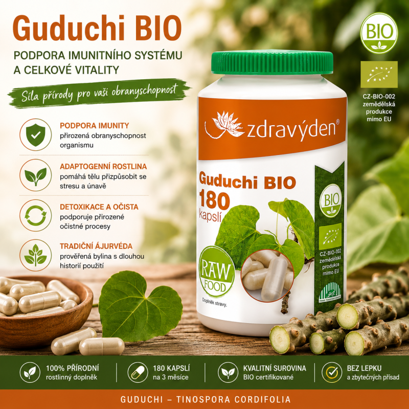 Zdravý den Guduchi BIO 180 kapsúl