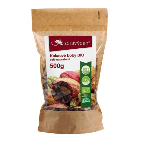 Zdravý den Kakaobohnen BIO ganz ungeröstet 500g