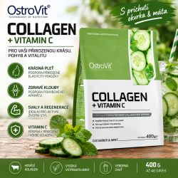 OstroVit Kolagen + vitamín C 400 g – okurka s mátou