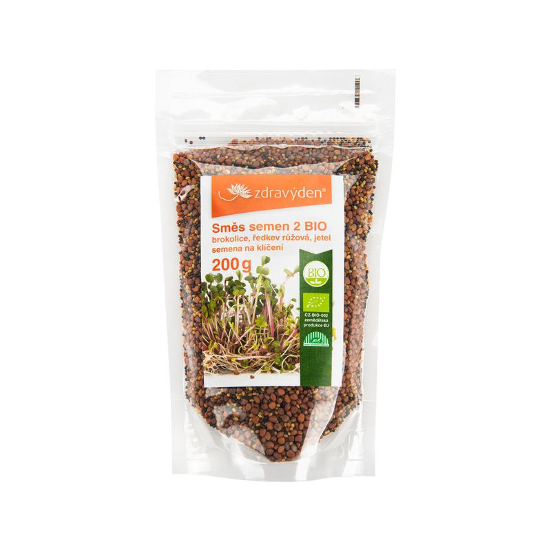 Saatgutmischung für die Keimung 2 BIO - Brokkoli, rosa Rettich, Klee 200g