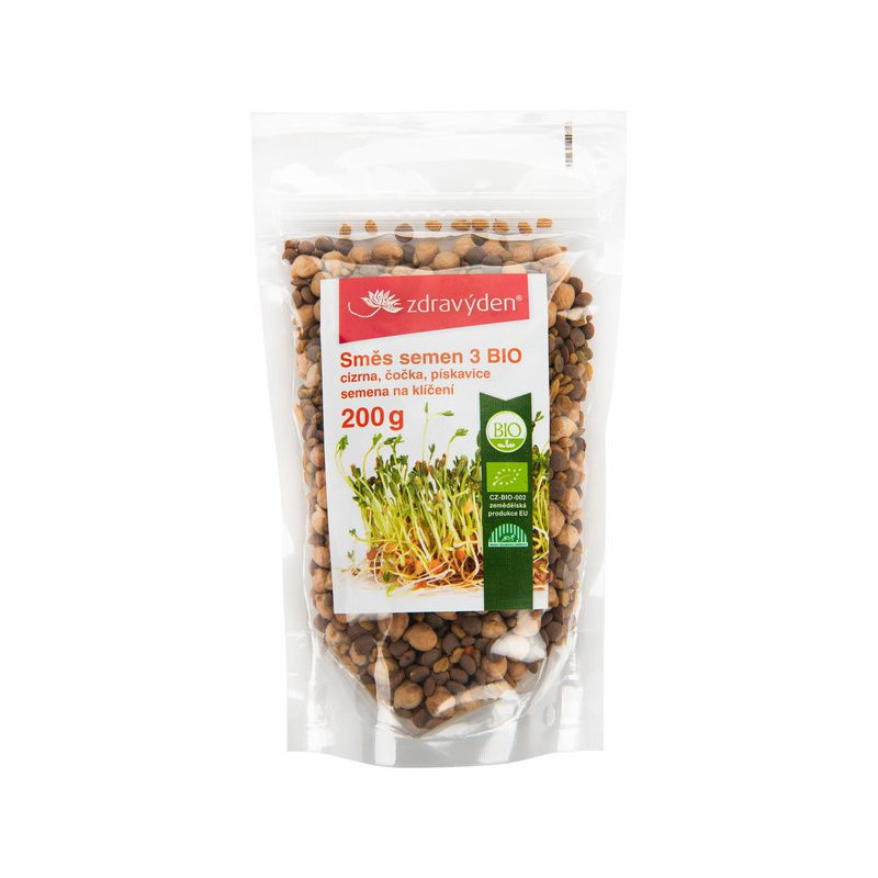 Saatgutmischung zur Keimung 3 BIO - Kichererbsen, Linsen, Bockshornklee 200g