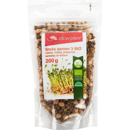 Zmes semien na klíčenie 3 BIO - cícer, šošovica, senovka grécka 200g