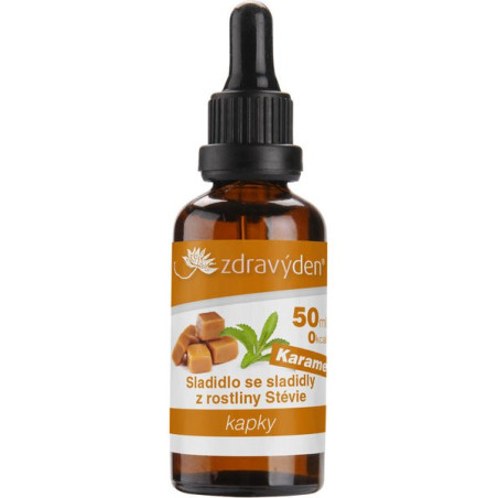 Zdravý den Sladidlo kapky 50ml, karamel
