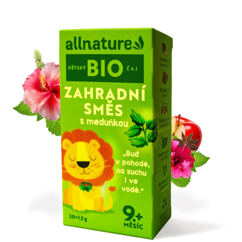 Allnature BIO detský čaj Záhradná zmes s medovkou 20x1,5g