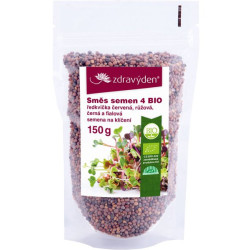 Zmes semien na klíčenie 4 BIO - reďkovky červená, ružová, čierna a fialová 150g