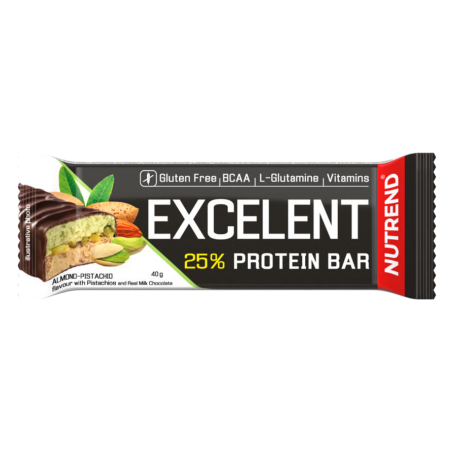 EXCELENT Protein Bar Double, 40g, mandle + pistácie s mliečnou čokoládou