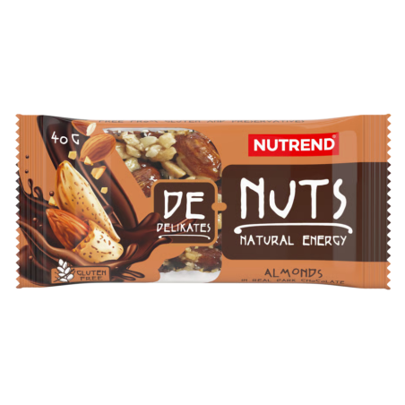 DeNuts, 40g, mit dunkler Schokolade überzogene Mandeln