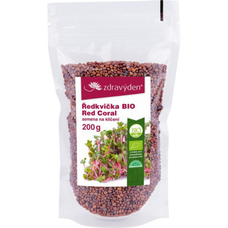 Zdravý den Rzodkiewka Red Coral BIO - nasiona do kiełkowania 200g