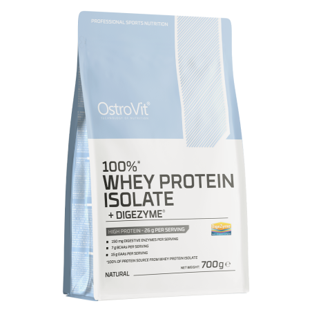 OstroVit 100% Whey Protein Isolate + DigeZyme 700 g - přírodní