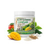 SLIM Greens COMPLEX o smaku mango to mieszanka zielonych superfoods, błonnika, ekstraktów roślinnych i innych starannie dobranych składników, które stanowią codzienne uzupełnienie aktywnego stylu życia. Zawiera młody jęczmień, chlorellę, spirulinę, inulinę, błonnik jabłkowy, psyllium, moringę, baobab, macę, dziką różę, ashwagandhę i inne składniki roślinne. Dzięki przyjemnemu smakowi mango łatwo włącza się go do porannej rutyny, smoothie lub codziennego planu nawadniania organizmu.